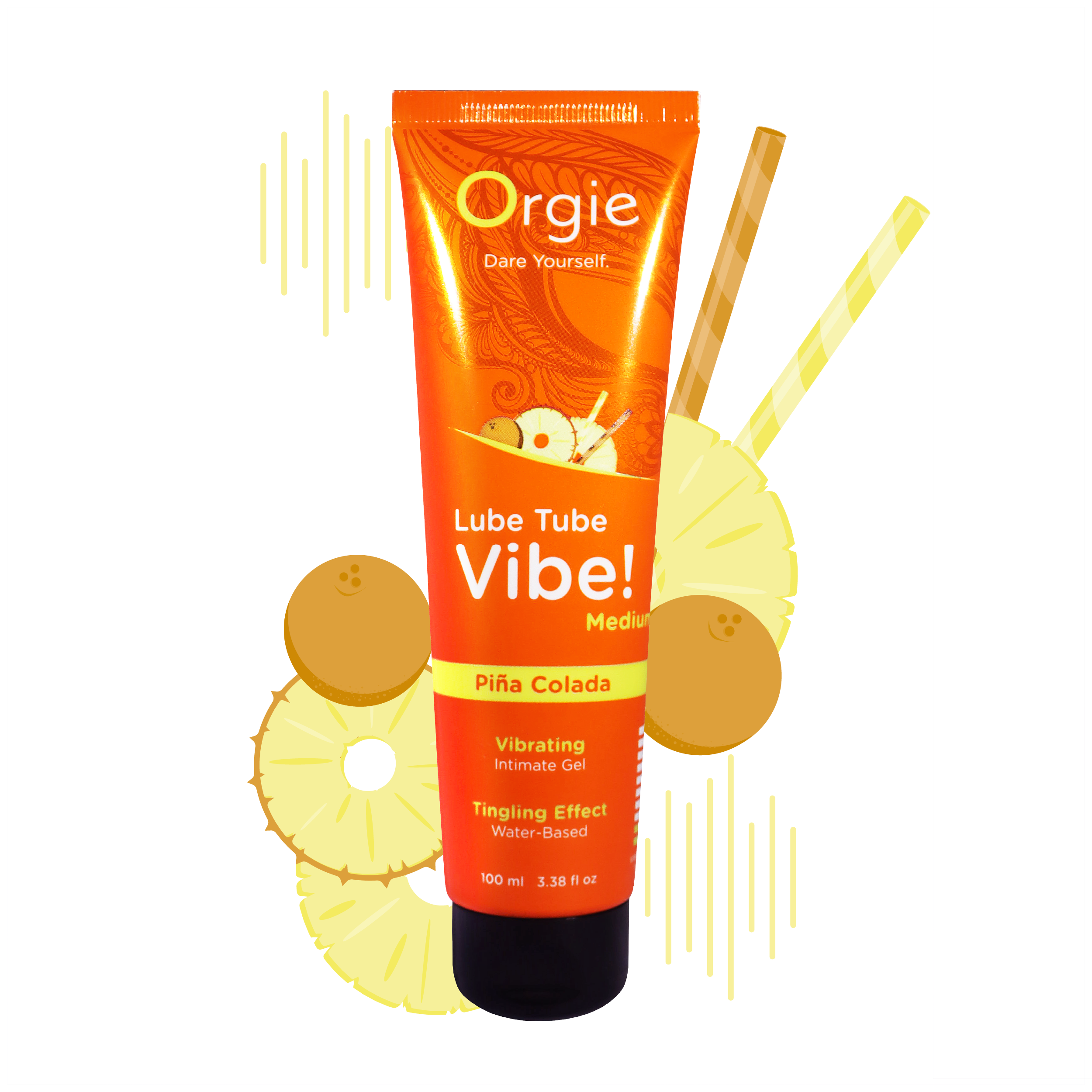 Lube Tube Vibe! - Medium - Piña Colada - 100ml | 3.38 fl oz.